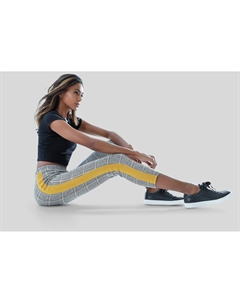 Леггинсы размера 7/8 для дома, с контрастной тесьмой сбоку Loungewear, цвет Kariert-Curry Bench