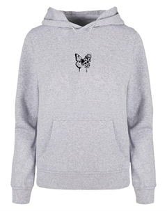 Толстовка с капюшоном "Женская женская толстовка с цветочным принтом "Цветы" Basic Толстовка ", серый Merchcode