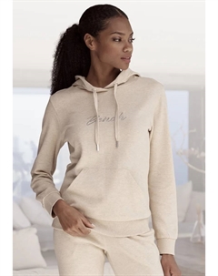 Толстовка с капюшоном Loungewear "-Lounge Hoodie-", с блестящей вышивкой логотипа, одежда для дома, костюм для отдыха Loungewear, бежевый Bench