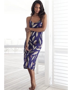 Пеньюар, глубокий вырез сзади с регулируемой шнуровкой из атласных лент, фиолетовый Lascana