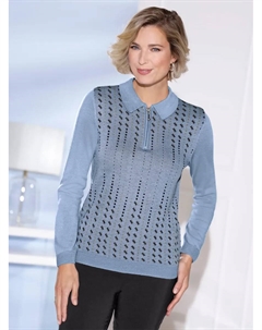 Свитер с воротником-поло "Пуловер", цвет морской волны Classic basics