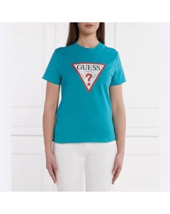 Футболка классического кроя, бирюзовый Guess