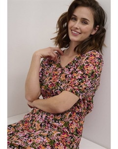 Платье макси Isolde Amber, дыня розового цвета с абстрактным цветком Kaffe