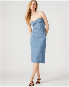 Платье Anya Denim Dress, синий Steve madden