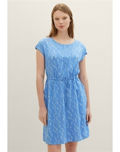 Повседневное платье Mit Livaeco, голубой с белым принтом Tom tailor