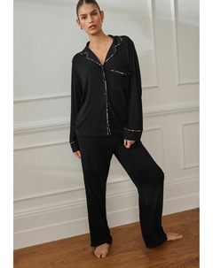 Пижамный комплект Button Through Regular Fit Set, черный Next