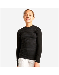 Детский термобелье с длинными рукавами Keepdry 500 - черный Kipsta