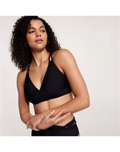 Женский купальник-топ бикини с треугольными чашечками и двумя бретелями с низкой поддержкой, черный Calia