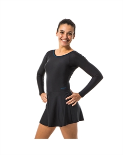 Женский цельный купальник с рукавами Una Black Nabaiji