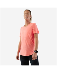 Женская бесшовная футболка для бега и трейлранга Run 500 Comfort-Coral Kiprun
