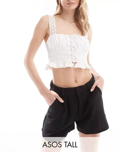 Черные льняные шорты Tall Dad Asos