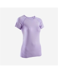 Женская бесшовная футболка для бега и трейлраннинга Run 500 Comfort -фиолетовая Kiprun