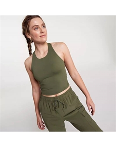 Женский укороченный топ с высоким воротником Energize, темно-оливковый Calia