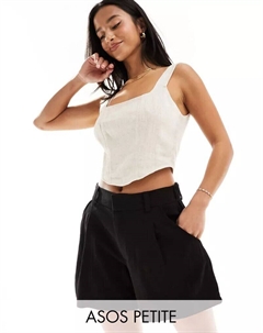 Черные льняные шорты Petite Dad Asos