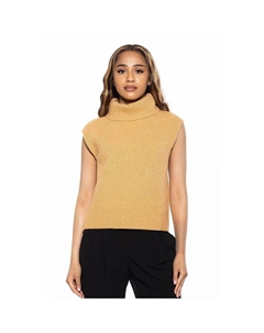 Женская водолазка в рубчик Jaylani, жилет-свитер, цвет Camel Alexia admor