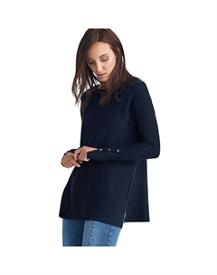 Женский свитер-туника больших размеров с вырезом «лодочкой», темно-синий Ellos