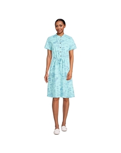 Женское платье-рубашка на пуговицах спереди Lands End, цвет Blue Radiance Scenic Lands' end