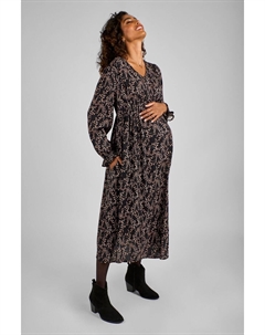 Платье миди для беременных с V образным вырезом, черный Jojo maman bébé