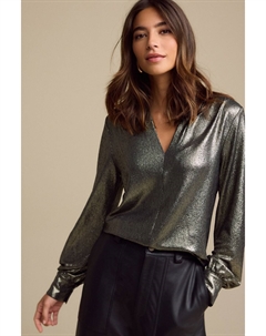 Блузка с длинными рукавами и V образным вырезом, золотой Next