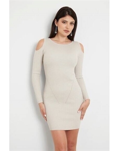 Платье с разрезами на плечах и разрезами, кремовый Guess