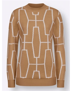 Свитер с воротником-стойкой "свитер с воротником-стойкой", цвет Camel-Weiß-Gemustert Classic basics