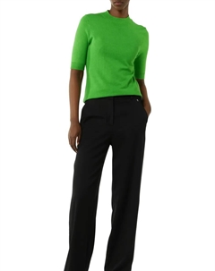 Свитер с короткими рукавами и легким воротником-стойкой, зеленый Comma,