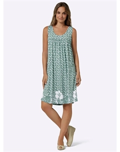 Классическое базовое платье из джерси "Jersey Dress", цвет Jade-Weiß-Bedruckt Classic basics