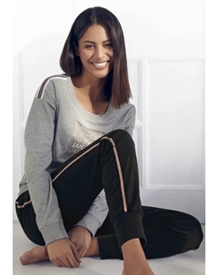 Пижама (2 шт.), с контрастными тесьмами, черный Vivance dreams