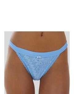 Трусики-стринги из графичного кружева с широким эластичным поясом, голубой S.oliver