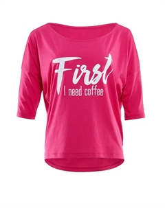 Рубашка с рукавом 3/4 "MCS001 ультралегкая", с белым блестящим принтом, розовый Winshape