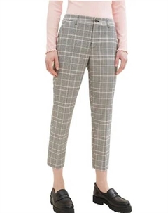 Джинсовые брюки 7/8 в клетку Denim, серый Tom tailor