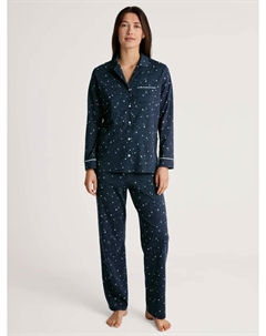 Пижама "Sweet Dreams" (2 шт.), с воротником с лацканами и планкой на пуговицах во всю длину, синий Calida