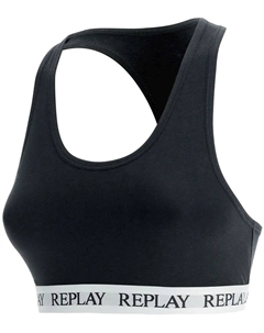 Бюстье "LADY RACERBACK BRA", со спинкой-борцовкой, черный Replay