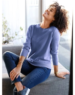 Свитер с круглым вырезом "Пуловер", синий Classic basics