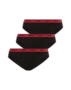 Трусики Underwear "TRIPLET BRIEF STRIPE" (3 шт. в упаковке, 3 шт. в упаковке), с поясом с контрастным логотипом, черный Hugo