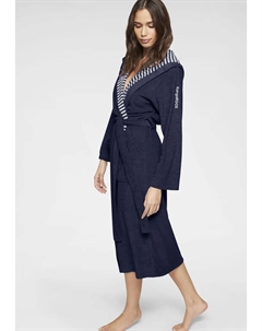 Женский халат "Далия" (1 шт.), однотонный и в полоску внутри, халат с карманами, XS-2XL, цвет морской волны Kangaroos