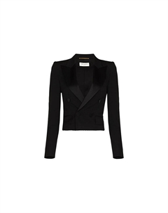 Блейзер женский Cropped Tuxedo, черный Saint laurent