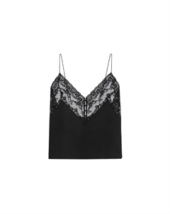 Топ женский кружевной, черный Saint laurent