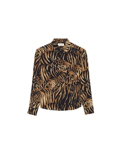 Рубашка женская, черный / коричневый Saint laurent