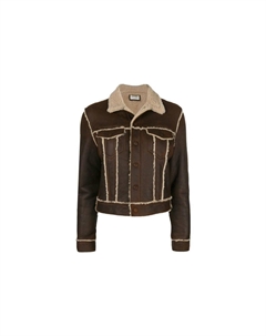 Женская кожаная куртка, коричневый Saint laurent