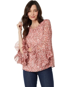 Пуловер Crew Neck Blouse with Dramatic Sleeve, цвет Fresh Pink Vince camuto