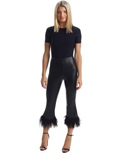 Леггинсы Faux Leather Feather Leggings, черный Commando