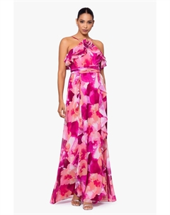 Платье Long High Multi Chifon Print Flower, цвет Fushia Coral Xscape