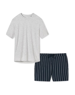 Ночное белье, цвет blau gestreift/grau Schiesser