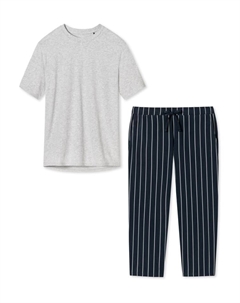 Ночное белье, цвет blau gestreift/grau Schiesser