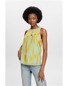 Блузка с узором и складками, желтый Esprit