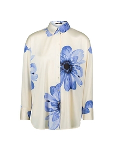 Блуза Hemdbluse mit Blumendruck, цвет CreamBlue Zero