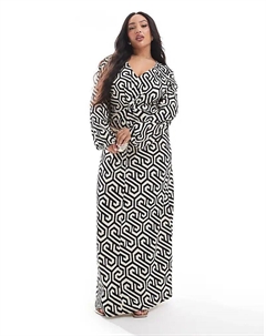 Макси-платье с узлом спереди и абстрактным монопринтом Vero moda