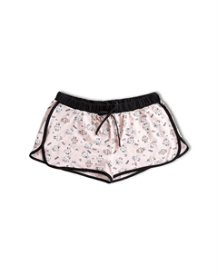 Женские мини-шорты из хлопка с узором и окантовкой, черный лосось Hnx