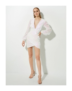 Свадебное мини-платье с пайетками, экрю Koton